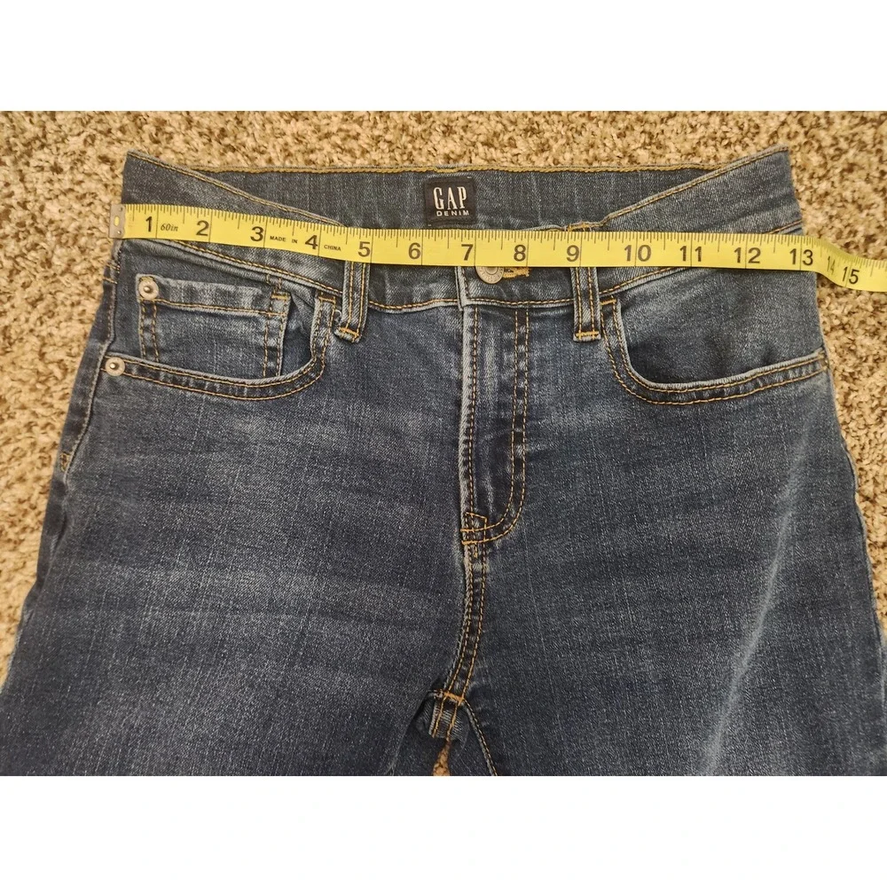 Gap Denim Original Boys‎ Size 12 Straight Leg Jeans Medium Wash Blue Stretch EUC
